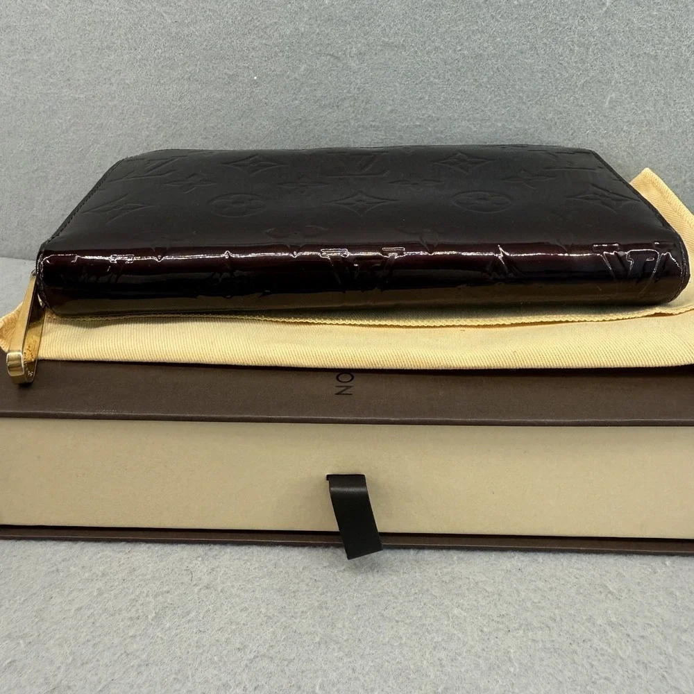 Louis Vuitton Zippy Wallet Monogram Vernis Amarante Purple Patent Box Set EUC - Picture 8 of 16